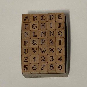 Alphabet Wood Mounted Rubber Stamps